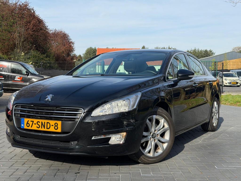 Peugeot 508 1.6 THP Allure/Automaat/Clima/Cruise/Leer/PDC/Lm, Euro 5, Gebruikt, Leder en Stof, Zwart
