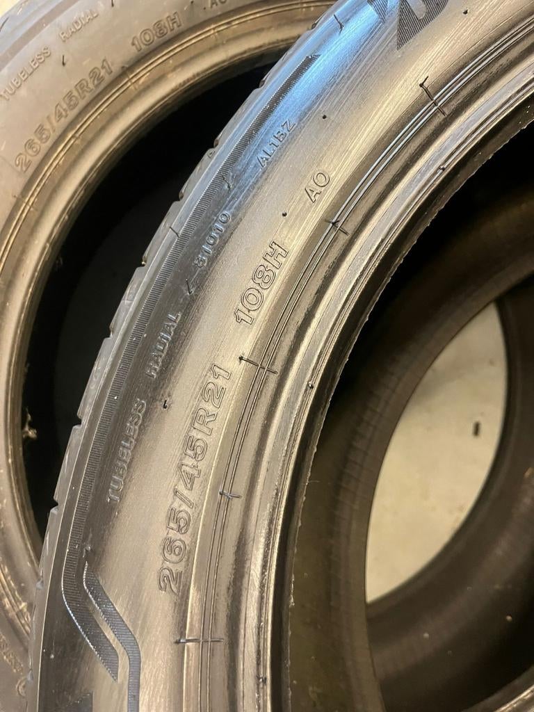 2x 265/45R21 Bridgestone Zomerbanden, Ophalen, Gebruikt, 265 mm, 21 inch