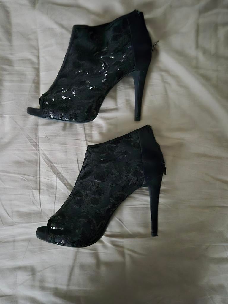 Zwarte glitter pumps - maat 39, Ophalen of Verzenden, Zo goed als nieuw, Zwart