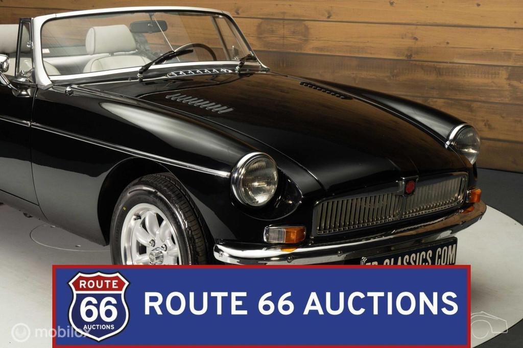 MG MGB V8 Cabriolet | 1980 | Route 66 Auctions, Auto's, Overige carrosserieën, Zwart, Bedrijf, Handgeschakeld