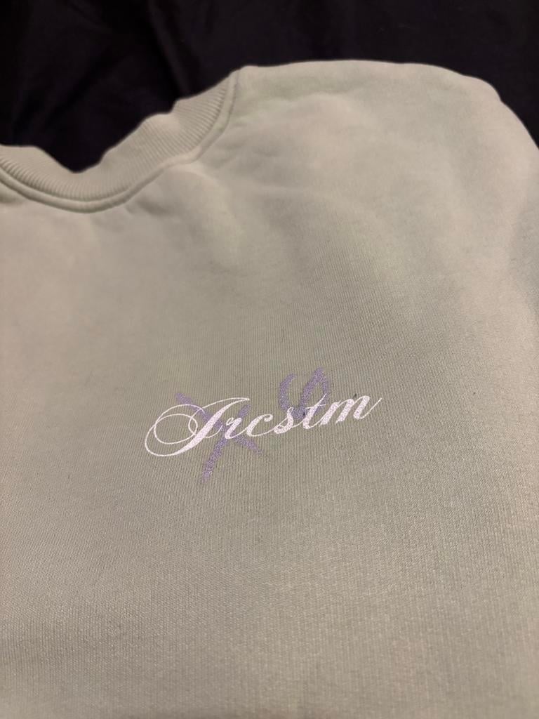 Mintgroene trui van Jorcustom met unieke print, Ophalen of Verzenden, Zo goed als nieuw, Maat 52/54 (L), Groen