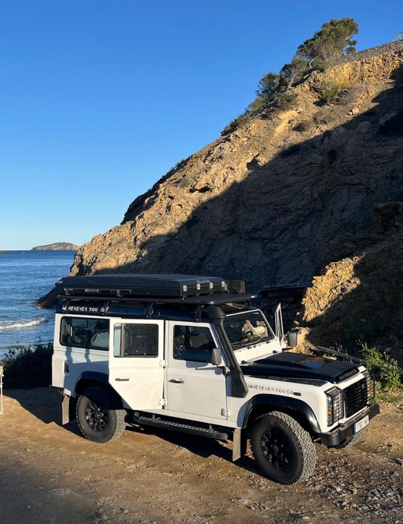 Origineel dak Land Rover Defender 110 — zwart, Ophalen, Land Rover, Achterklep, Voor