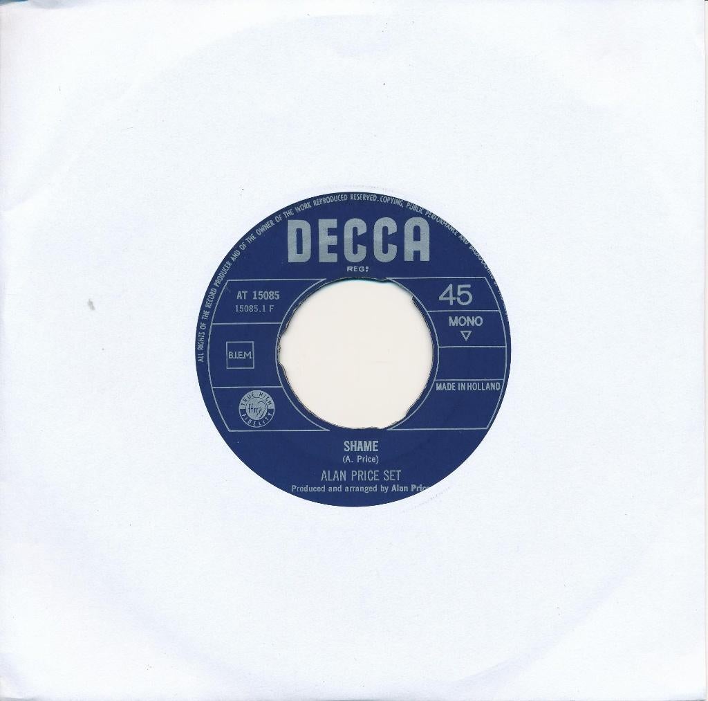 1934 Alan Price - Shame (1967), Gebruikt, 7 inch, Single, Ophalen of Verzenden