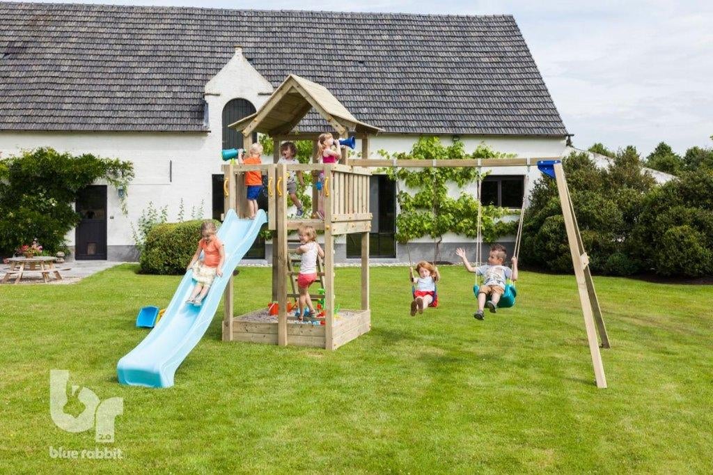 GRATIS GLIJBAAN | Houten speeltoren | Blue Rabbit Pagoda, Welles Tuinhout, Mail@wellestuinhout.nl, Nieuw, Ophalen of Verzenden