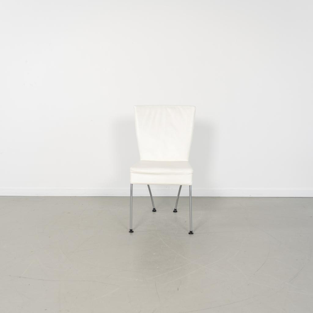 2x Montis Spica Stoel Wit Leder - RVS Frame, Niet ingevuld, Gebruikt, Wit, Niet ingevuld