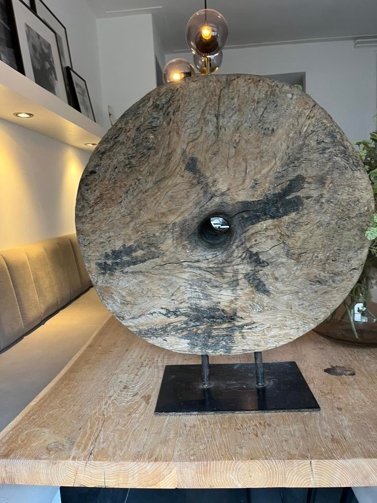 Oud Houten Karrewiel 78 cm - Decoratief en Zwaar, Ophalen