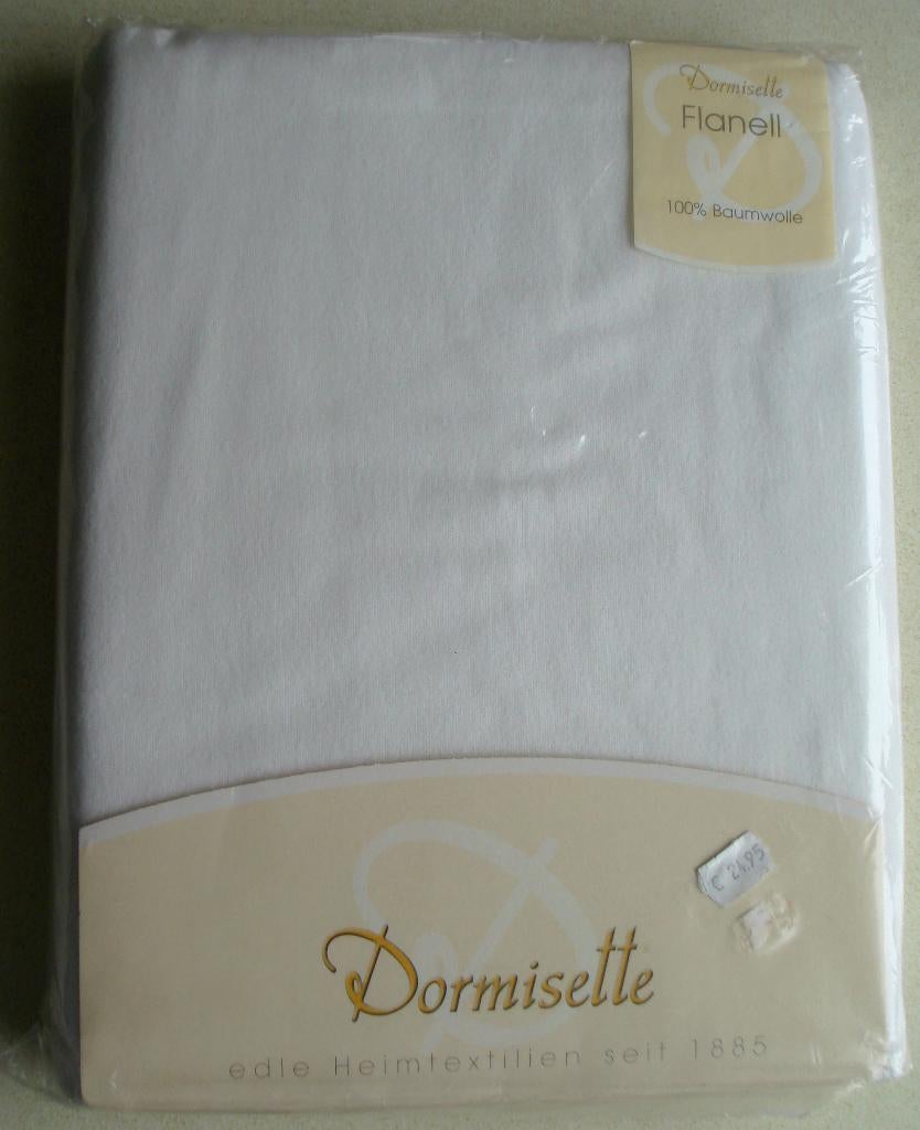 één persoons flanellen Dormisette laken € 9,50, Eenpersoons, Wit, Nieuw, Ophalen of Verzenden