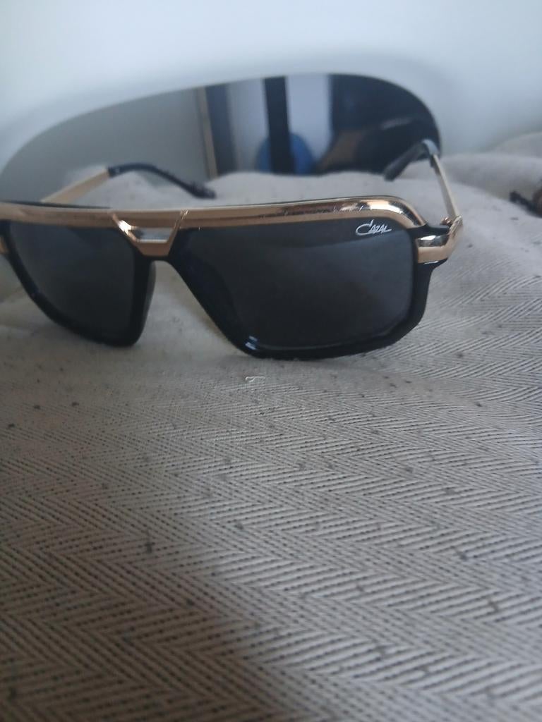 Cazal 675 style geometrisch montuur vintage zonnebril, Overige merken, Zonnebril, Zwart, Ophalen of Verzenden