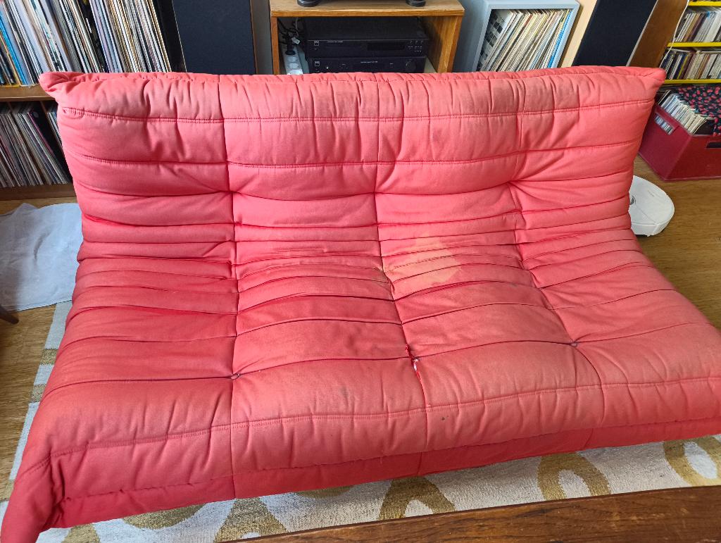 Ligne Roset Togo Sofa/Couch 3 zits om te herstellen, Ophalen, Gebruikt, 100 tot 125 cm, 150 tot 200 cm