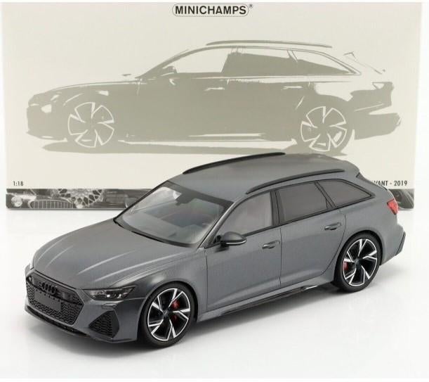 audi rs6 model 2019 kleur grijs  nieuw  minichamps 1:18, Hobby en Vrije tijd, Modelauto's | 1:18, Ophalen, Nieuw, Auto, MiniChamps