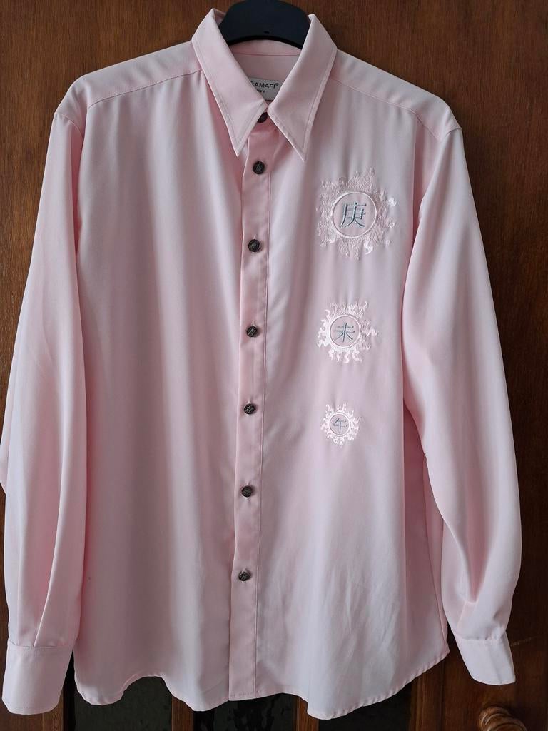 Herenblouse Roze Maat L, Kleding | Heren, Ophalen, Doramafi, Zo goed als nieuw, Halswijdte 41/42 (L)