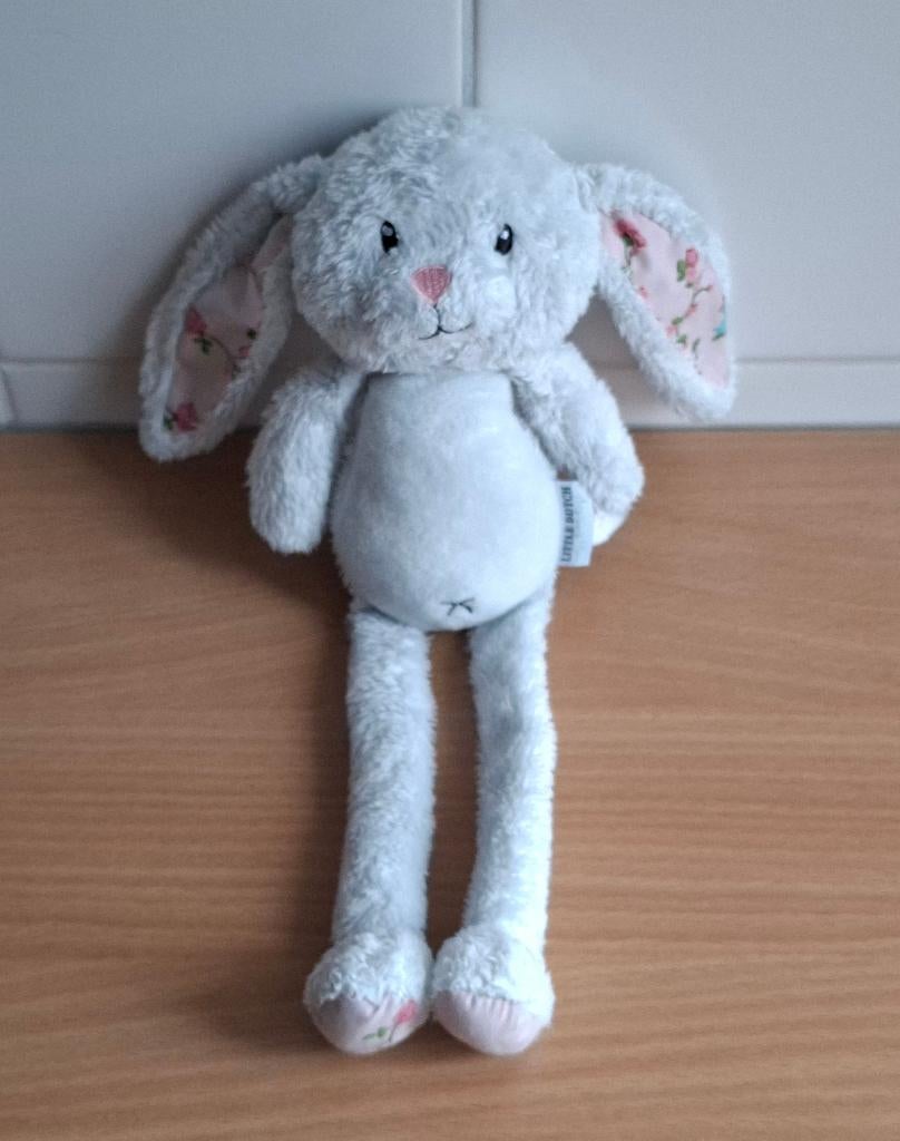Knuffel Konijn Little Dutch, Wit, Roze Oren, Zachte Neus, Overige karakters, Little Dutch, Konijn, Ophalen of Verzenden
