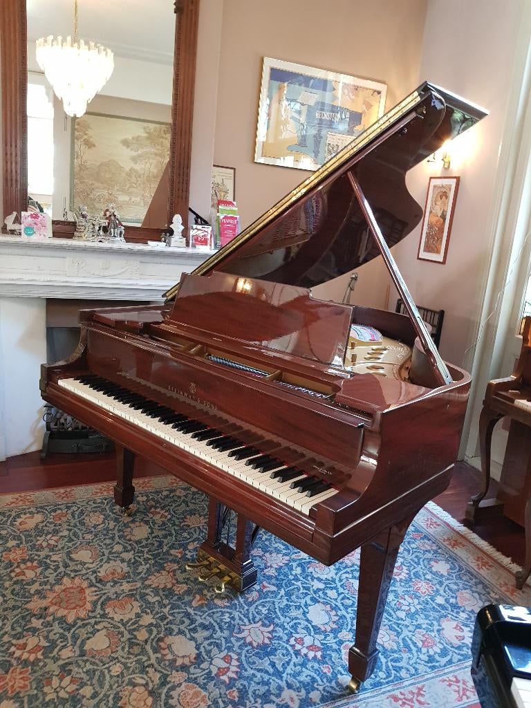 Steinway M 170 Mahonie, Muziek en Instrumenten, Piano's, Ophalen, Gebruikt, Bruin, Hoogglans