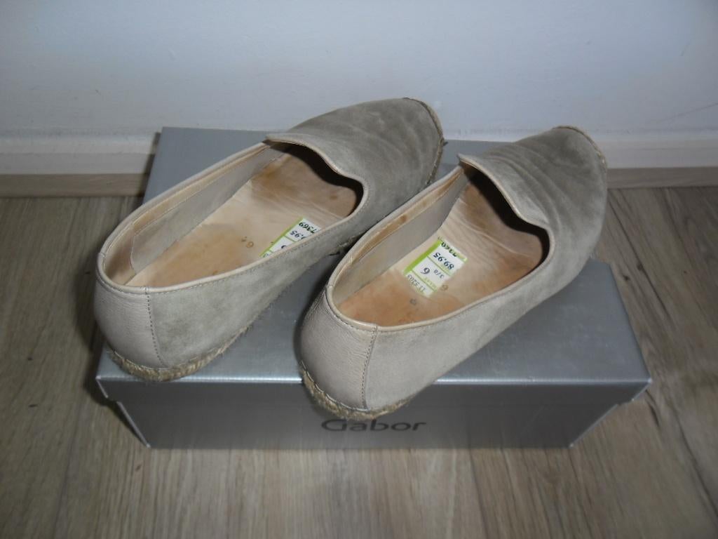 Gabor Licht Groene Instappers Met Jute Zool Maat 6 = Maat 39, Kleding | Dames, Schoenen, Gedragen, Instappers, Groen, Ophalen of Verzenden