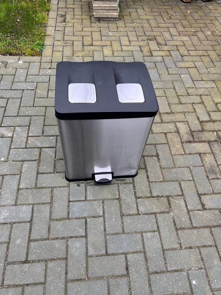 Eko Rejoice pedaalemmer 2x30L - RVS afvalscheiding, Ophalen, Met pedaal, 40 liter of meer, Zo goed als nieuw