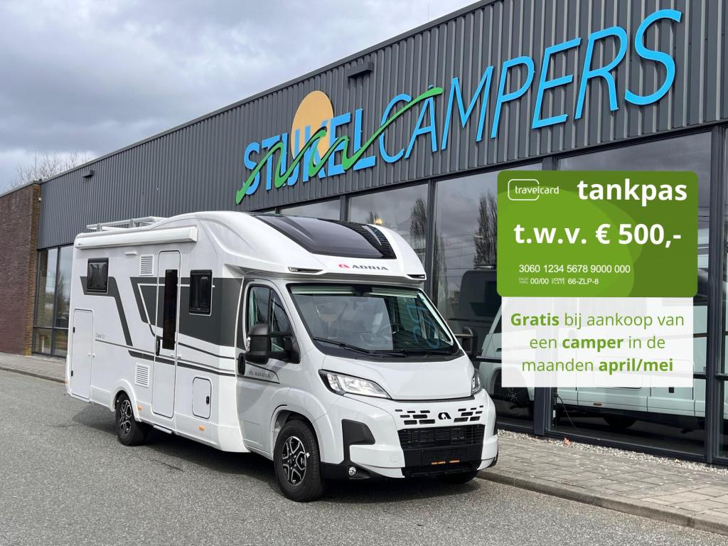 Adria Coral 670 DL 180PK AUT/NAVI/CAMERA, Caravans en Kamperen, Campers, Automaat, Ringverwarming, Fiat, Bedrijf
