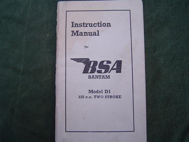 BSA Bantam D1 125 cc 1950 motorcycle instruction manual, Motoren, Handleidingen en Instructieboekjes, Overige merken, Ophalen of Verzenden