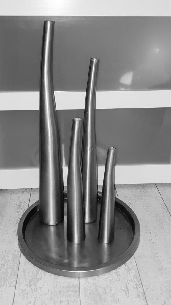 Design soliflore vazen italiaans gebosteld metaal seventies, Antiek en Kunst, Ophalen