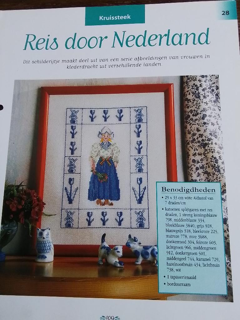 Borduurpatroon reis door Nederland, Ophalen of Verzenden, Zo goed als nieuw, Handborduren, Patroon