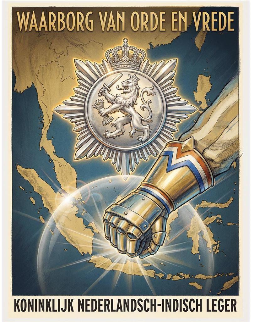 KNIL Propaganda Print Poster, Verzamelen, Militaria | Tweede Wereldoorlog, Ophalen of Verzenden, Nederland, Foto of Poster