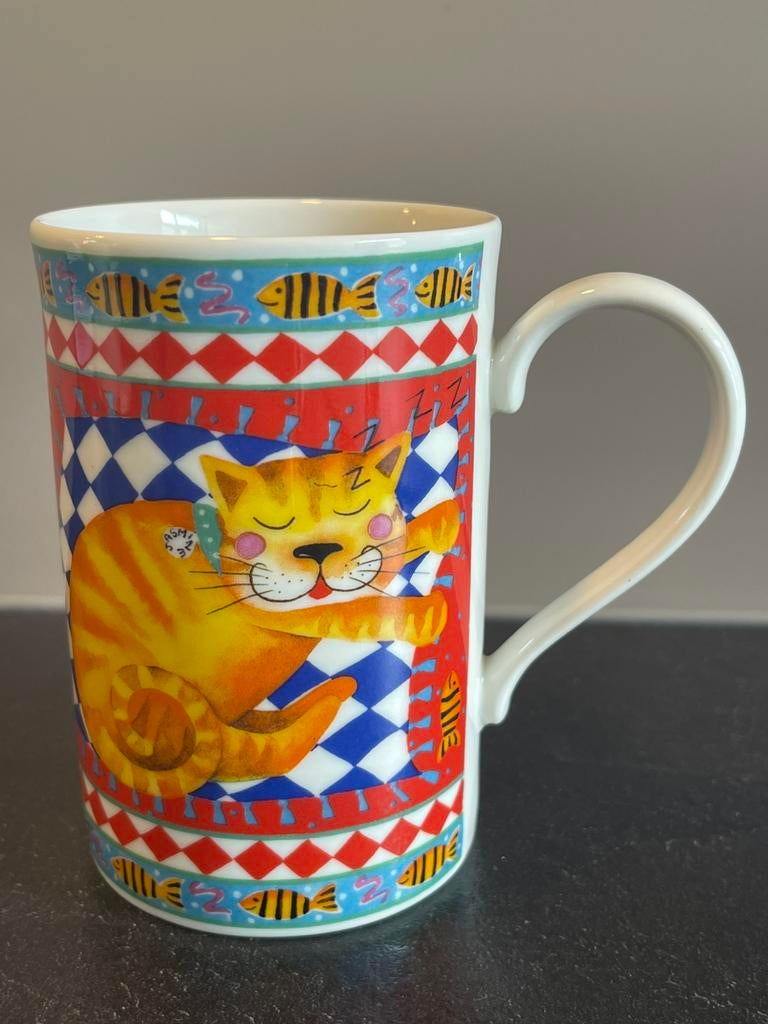 Dunoon beker met oor. Jasmine. Made in Scotland. Nieuwstaat., Ophalen of Verzenden, Zo goed als nieuw, Overige stijlen, Kop(pen) en/of Schotel(s)