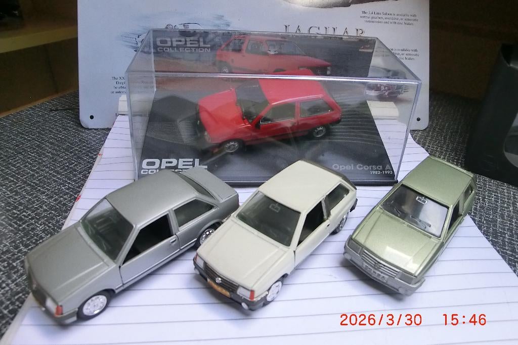4x Opel Corsa A 1:43, Ophalen of Verzenden, Zo goed als nieuw, Auto, Gama