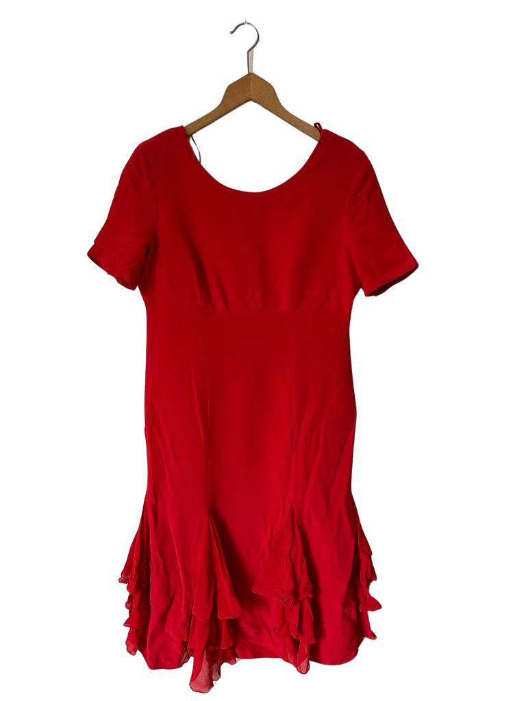 Louis Feraud jurk M, Kleding | Dames, Jurken, Ophalen of Verzenden, Zo goed als nieuw, Rood, Onder de knie