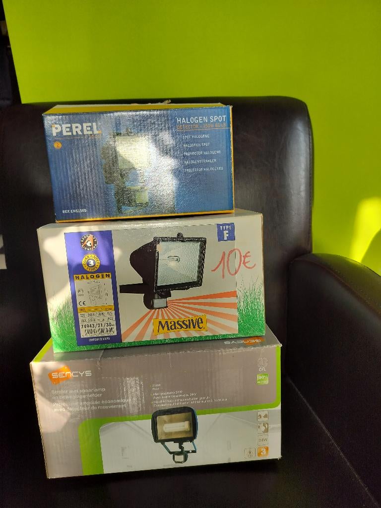 Set van 3 Schijnwerpers / Bouwlampen - NIEUW, Ophalen, Nieuw, Metaal of Aluminium