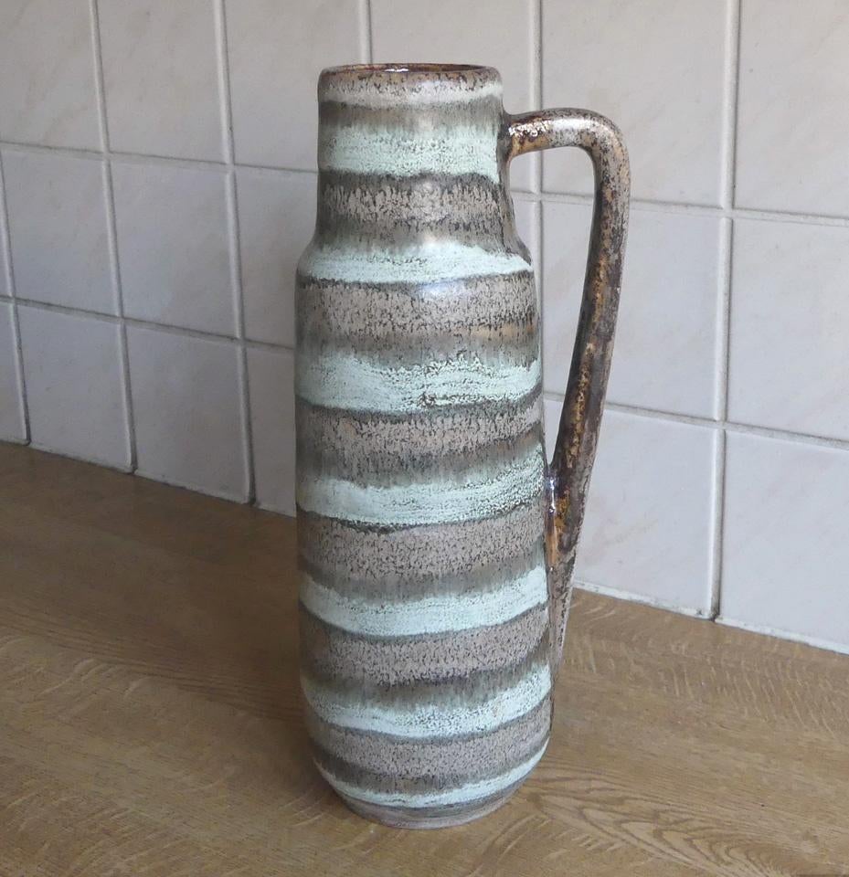 Scheurich 275-28 vintage vaas grijs groen West-Germany, Gebruikt, Overige kleuren, Aardewerk of Porselein, Ophalen of Verzenden