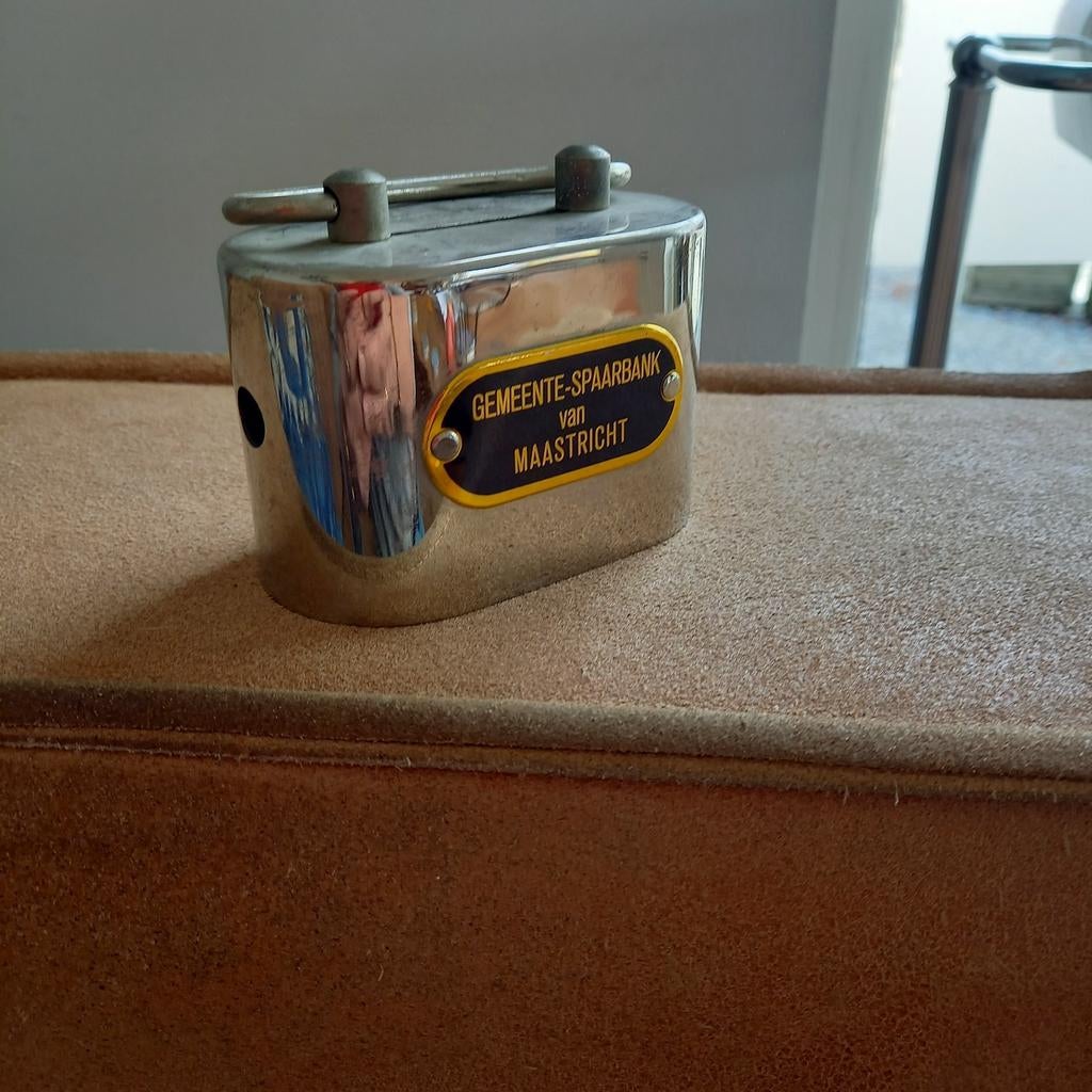 Bankspaarpot Gemeente-Spaarbank Maastricht – ca. 1920/1940, Ophalen of Verzenden, Gebruikt, Metaal of Blik, Overige thema's