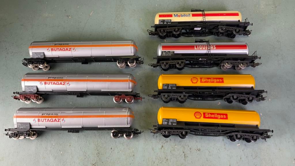 LIMA JOUEF 7 ketelwagens in goede staat., Gelijkstroom, Jouef, Wagon, Ophalen of Verzenden