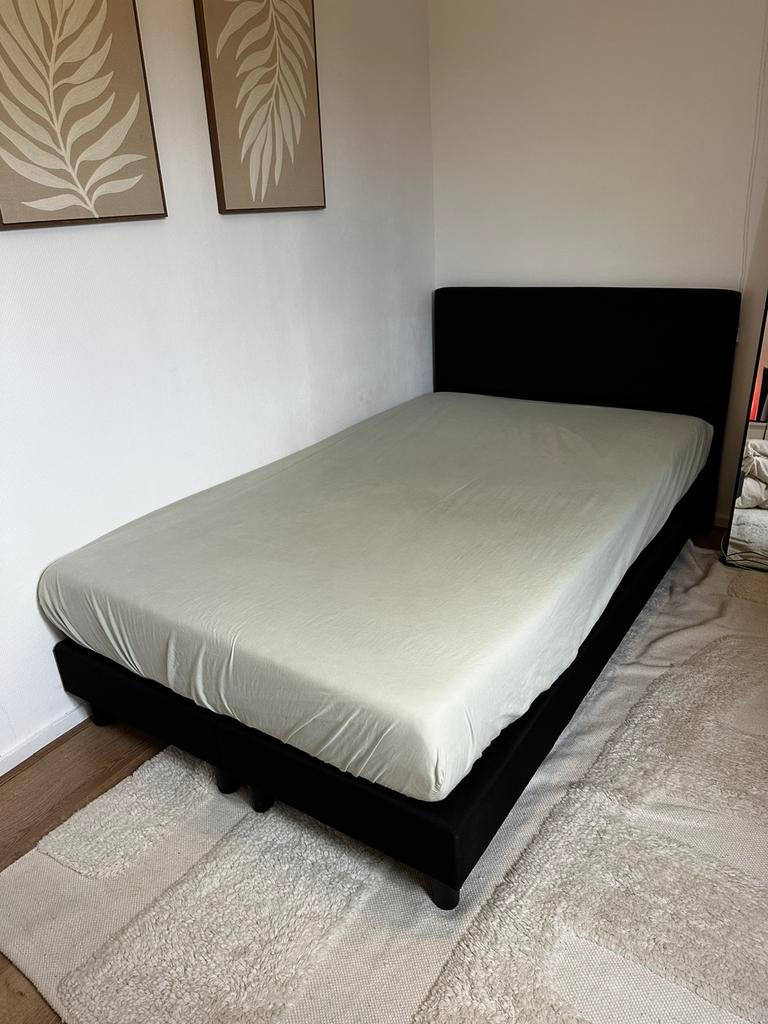 Boxspring 120 200, Ophalen, Gebruikt, Zwart, Twijfelaar