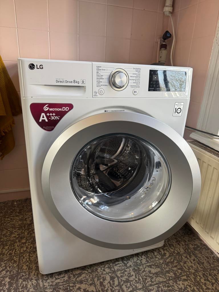 ZSM ophalen: LG FH4J5TN8 DirectDrive Wasmachine, 2021, Ophalen, 1200 tot 1600 toeren, Gebruikt, 8 tot 10 kg