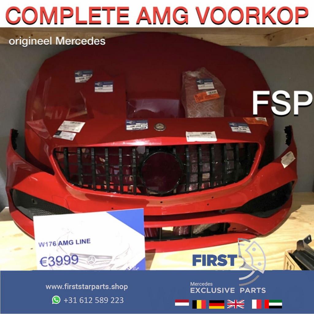 W176 FACELIFT AMG VOORKOP ROOD Mercedes A Klasse 2015-2018 F, Gebruikt, -, Voor, Ophalen of Verzenden