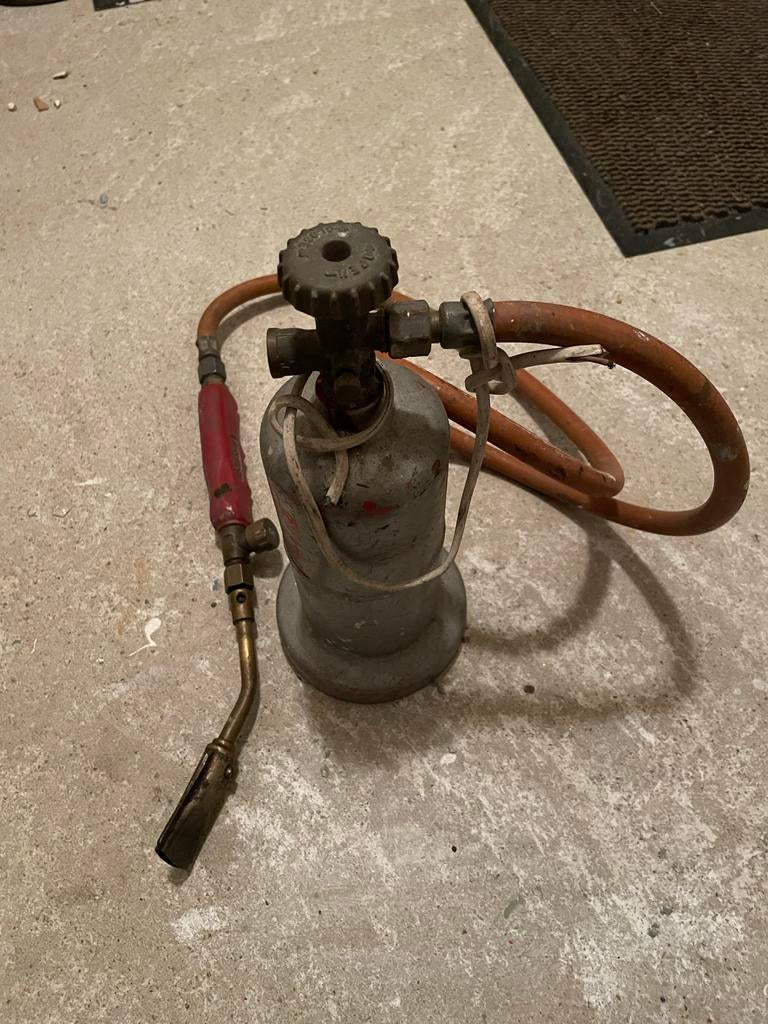 Vintage soldeerbrander met slang en mondstuk, Ophalen of Verzenden, Gebruikt, Minder dan 150 ampère, Overige typen