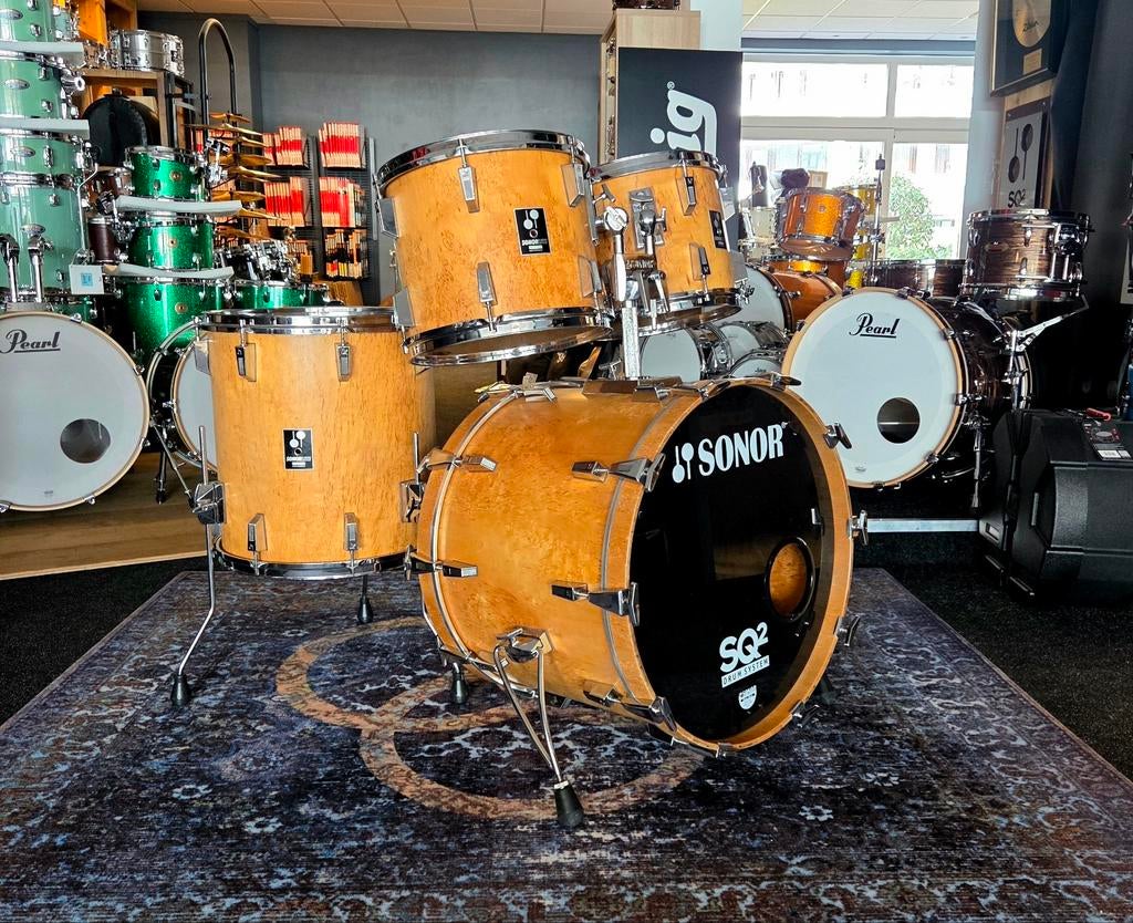 SONOR ( SONORLITE ) 4-delige shellset en extra 2e basdrum., Ophalen, Gebruikt, Sonor
