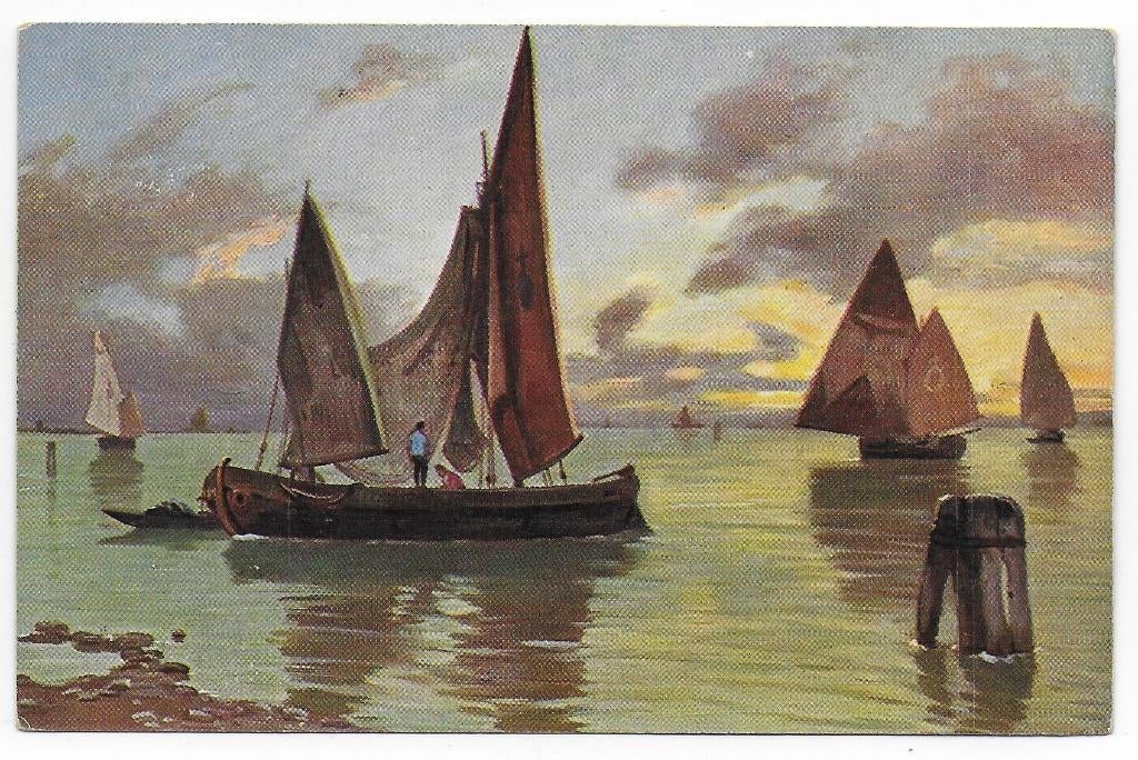 Oude Ansichtkaart Zeilboten Ongelopen ( B6929 ), Ophalen of Verzenden, 1920 tot 1940, Ongelopen