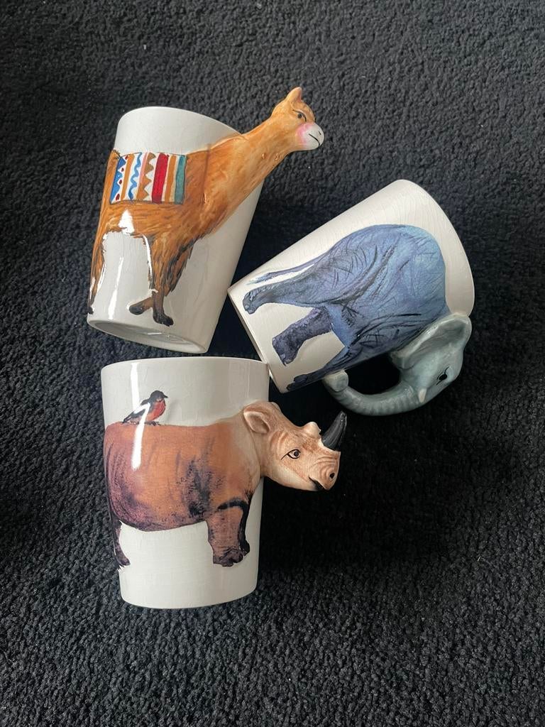 Dieren bekers action, Huis en Inrichting, Keuken | Servies, Ophalen, Zo goed als nieuw, Overige stijlen, Kop(pen) en/of Schotel(s)