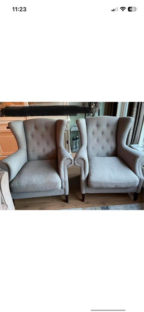 Fauteuils 2 stuks, Ophalen, 75 tot 100 cm, Stof, 50 tot 75 cm