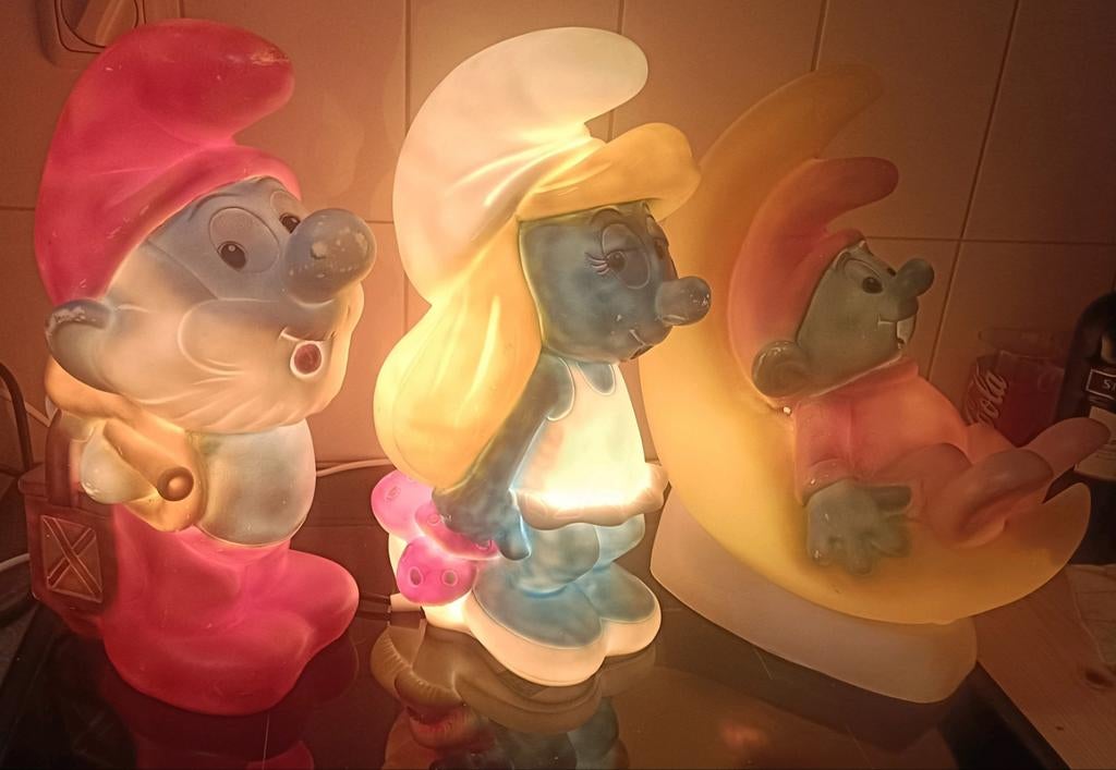 Smurfen lampen 36 cm hoog - Vintage 1998/99, Verzamelen, Ophalen of Verzenden, Gebruikt, Grote Smurf, Gebruiksvoorwerp
