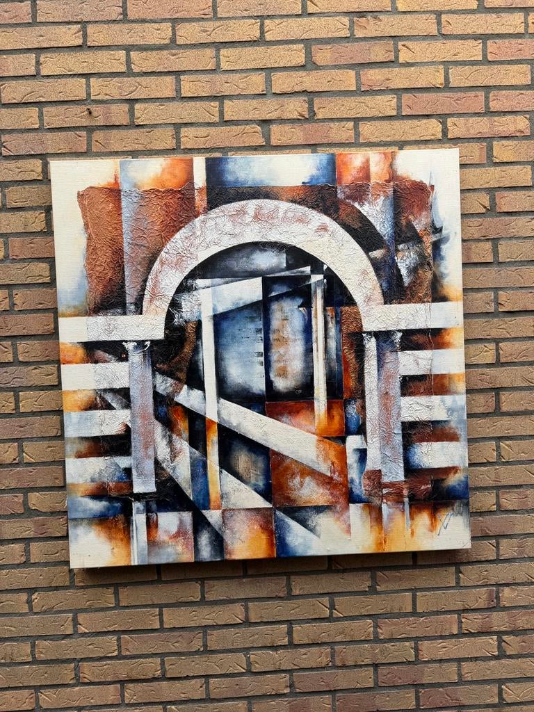 Kunstwerk schilderij abstract van Joke Vingerhoed, Antiek en Kunst, Ophalen