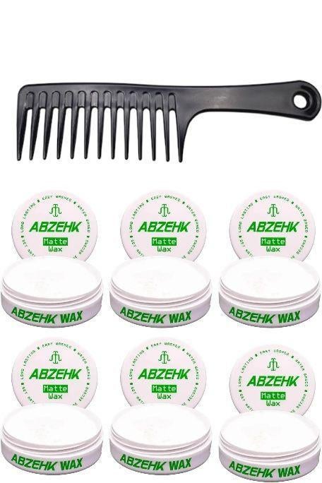 Abzehk Matte Hair Styling Wax 6 Stuks + Gratis Styling Kam, Ophalen of Verzenden, Nieuw, Gel, Wax, Haarlak of Mousse