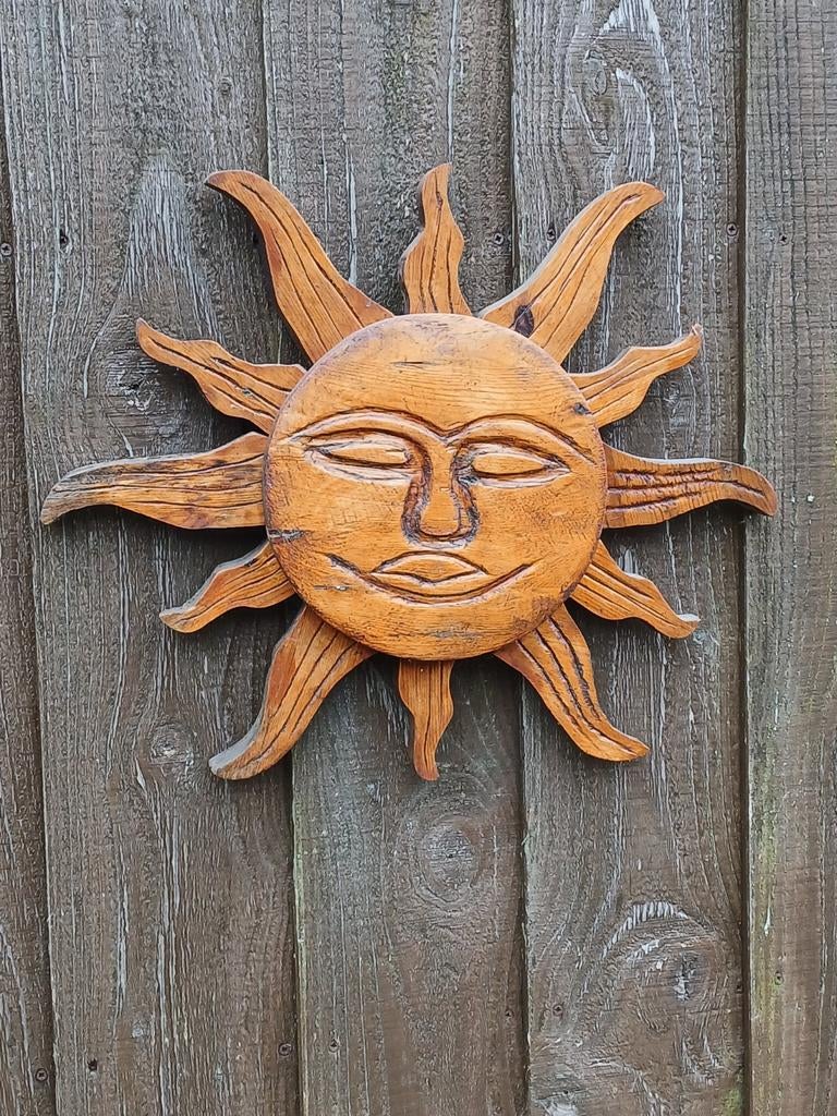 Houten Zon Wanddecoratie, Ophalen of Verzenden, Gebruikt