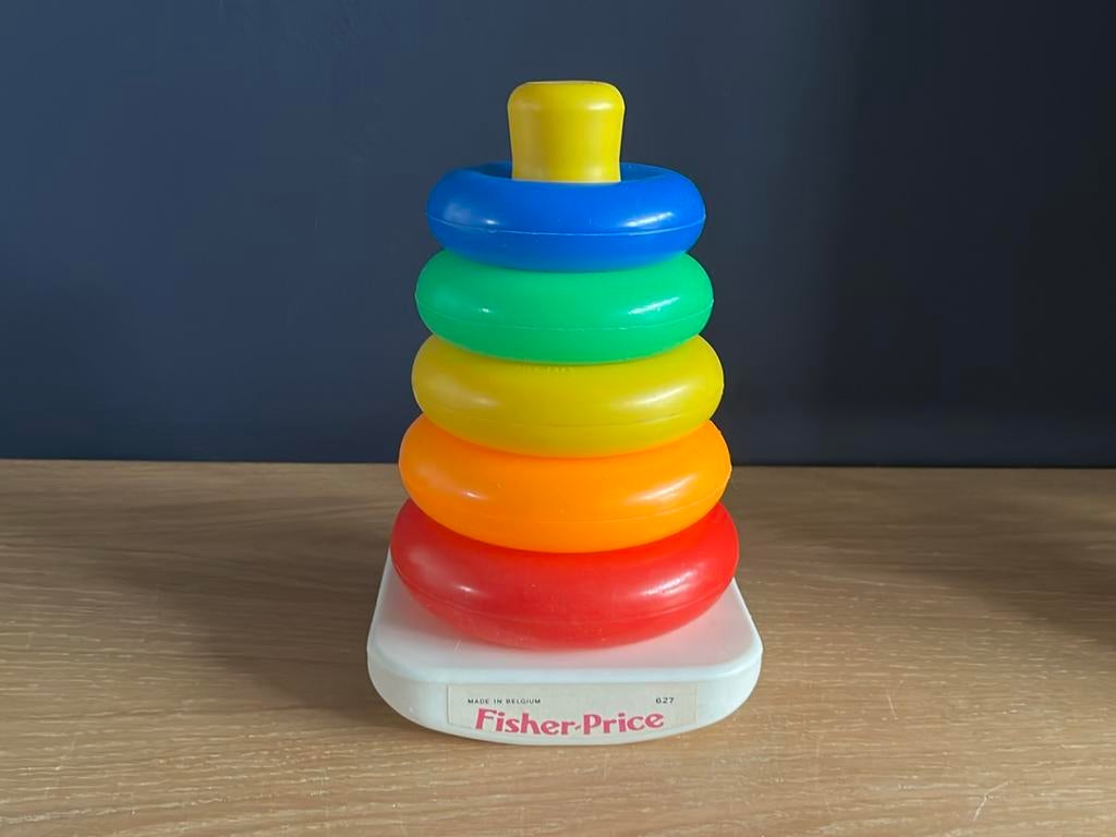 Stapeltoren Fisher Price - Made in Belgium - vintage, Ophalen of Verzenden, Zo goed als nieuw, Speelset