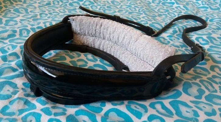 Lak neusriem breed Full Paard zwart, Dieren en Toebehoren, Ophalen of Verzenden, Zo goed als nieuw, Dressuur