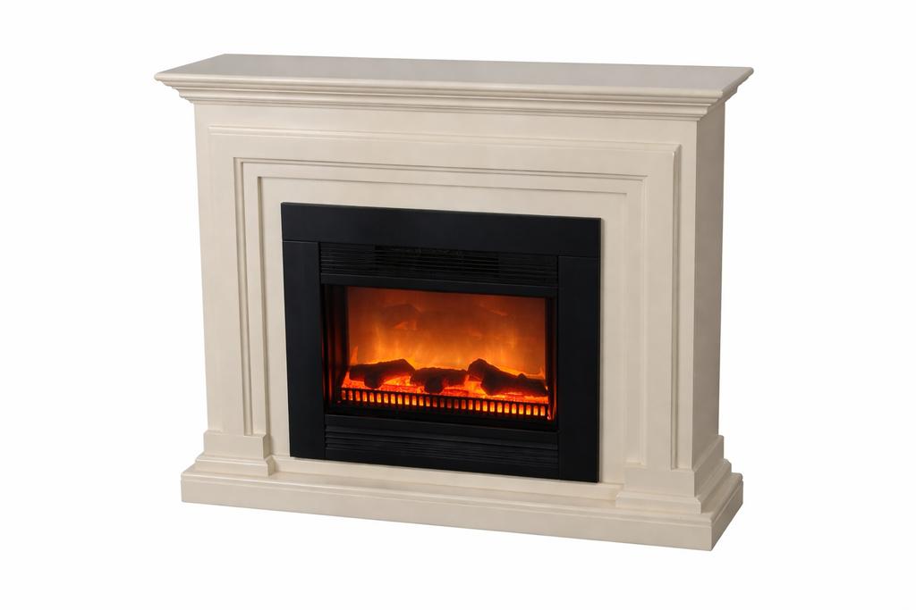 Mooie Elektrische Open Haard - Ofwhite Hout, Ophalen of Verzenden, Zo goed als nieuw, Vrijstaande haard, Elektrische haard