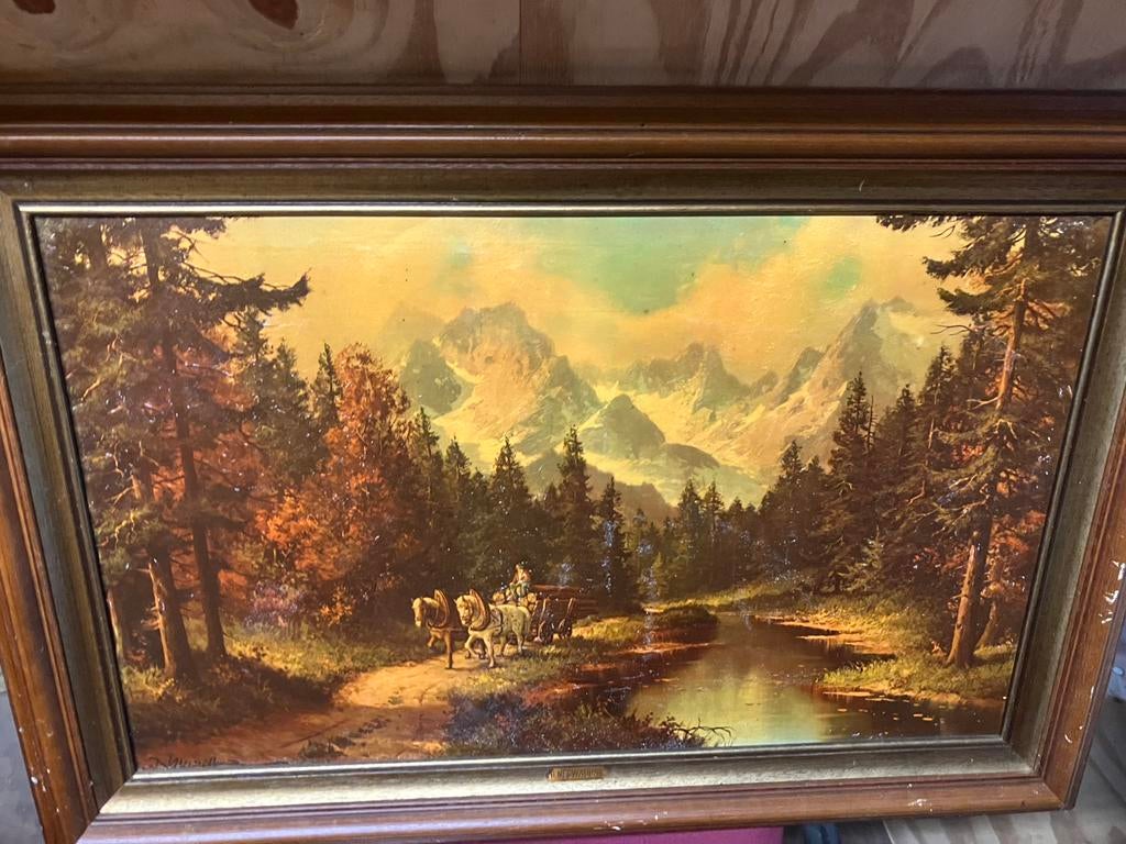 Olie schilderij op doek, Antiek en Kunst, Kunst | Schilderijen | Klassiek, Ophalen