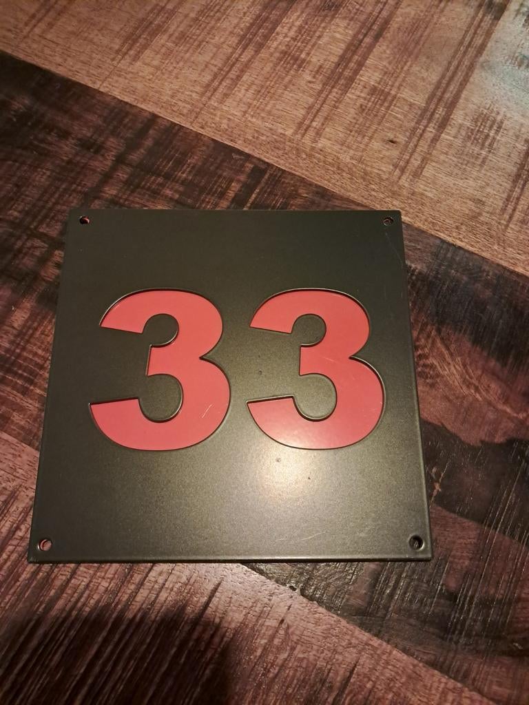 Huisnummer plaatje nr 33, Ophalen of Verzenden