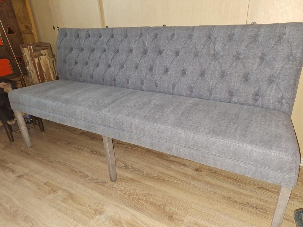 moderne eetkamerbank, staalgrijs, Huis en Inrichting, Ophalen, Minder dan 75 cm, 150 tot 200 cm, Modern landelijk