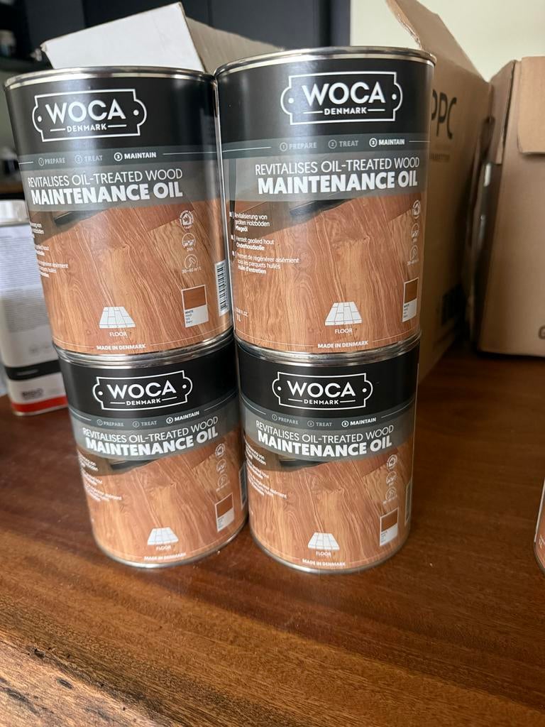 6x Woca Onderhoudsolie Wit - Houten Vloeren, Wit, Nieuw, Beits, Ophalen of Verzenden